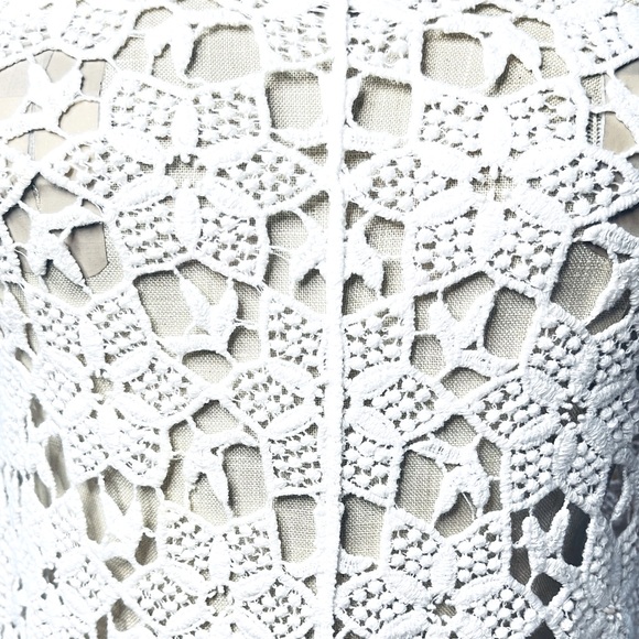 Zara Trafaluc Hand Crochet Lace Tank |Scalloped Hem |Unlined |White Cotton |Sz S - Picture 3 of 13